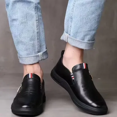 MENS LEATHER SIMPLE CASUAL SHOES